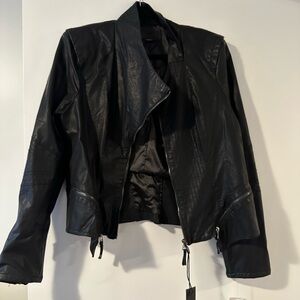 Blank NYC Fitted Vegan Leather Jacket (New with Tags; Black)